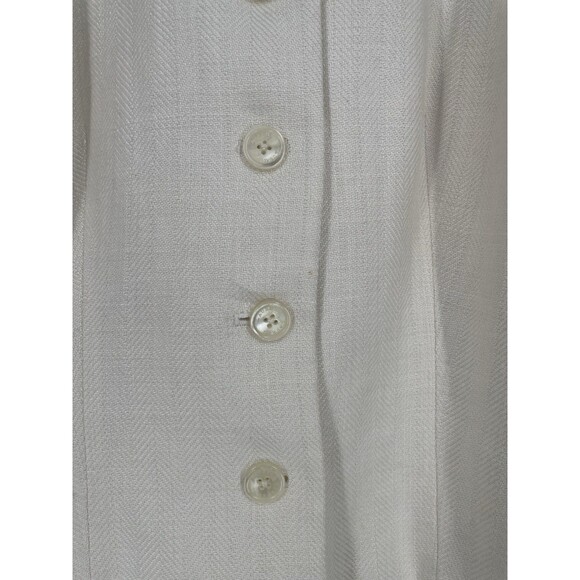 Lauren Ralph Lauren Blazer 100% Linen Mandarin Collar Herringbone Woven Jacket - Picture 15 of 15